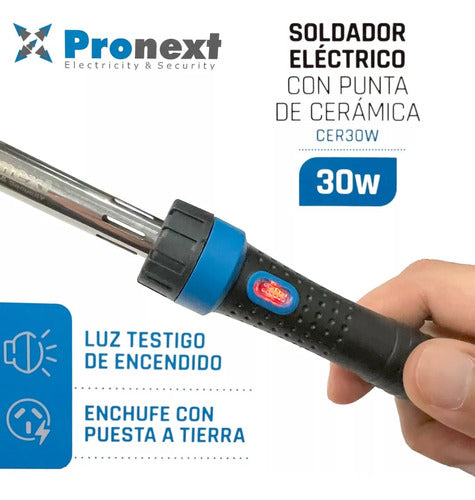 Pronext Soldador Estaño Electrico Punta Ceramica 30 Watts 2