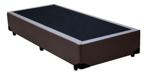 Base Cama Box Solteiro Corino Marrom - 78x188x39 0