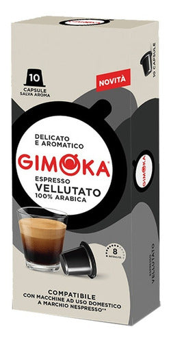 Gimoka 100 Capsules Vellutato Compatible with Nespresso 1