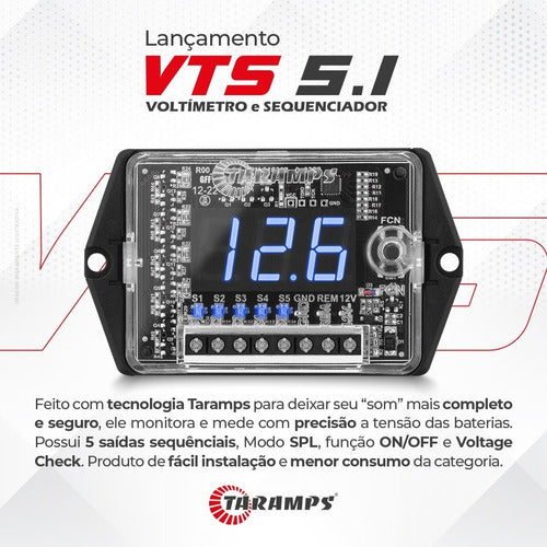 Voltimetro Sequenciador Taramps Lançamento 2022 Vts 5.1 1