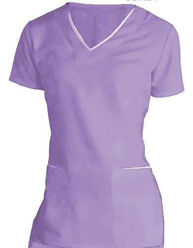 Fitted Medical Jacket with V-Neck and Spandex Trims 31