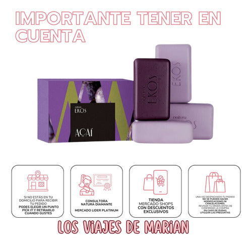 Caja Jabones Cremosos Y Exfoliante Acai Ekos Natura - Lvdm 4