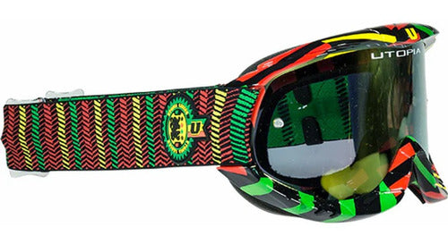 Utopia Antiparra Slayer Pro MX Goggle-Rasta E80 0