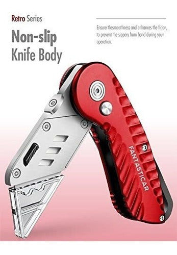 Cutter Trincheta Cuerpo Metalico Fantasticar - Rojo 1