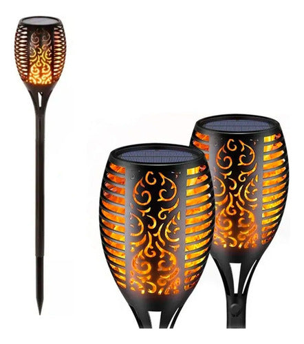 Etheos Solar LED Flame Effect Stake Outdoor Pack of 4 0