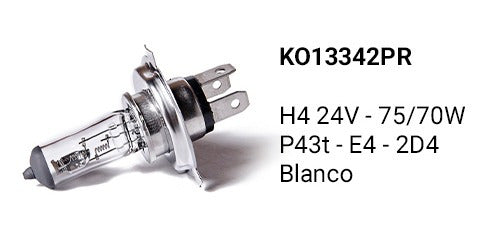 Lampara H4 75/70w Pt43 Halogena Estandar 24v Camiones 1