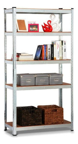 Unilux Metal Shelf with MDF Shelves 90x30x180 6