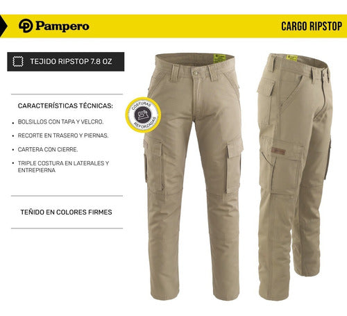 Pampero Cargo Ripstop Pants for Men - Anti-Tear Fabric 4