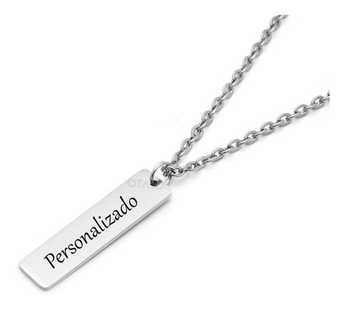 Personalized Engraved Surgical Steel Men's Pendant Necklace 1