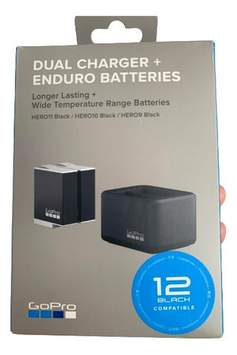 GoPro Dual Battery Charger Original Hero 12 and Earlier with 2 Enduro Batteries 0