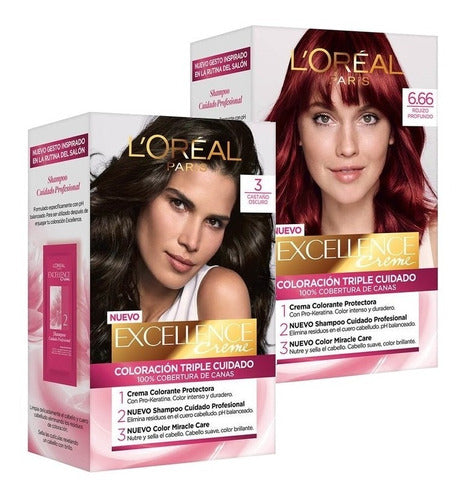 L'Oreal Paris Excellence Creme Coloration in Cream, 2 Kit 0