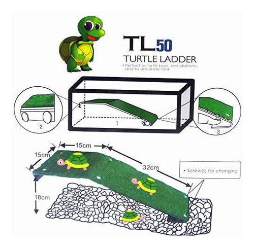 Xmhf Artificial Turtle Ladder for Aquarium or Fish Tank 1