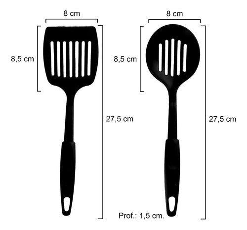 Set 5 Utensilios Nylon Espátula Cucharon Para Ceramic Teflon 1