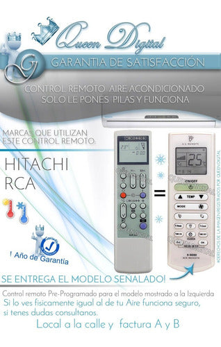 Remote Control for Hitachi RAR-35Z 22Z Air Conditioners 1