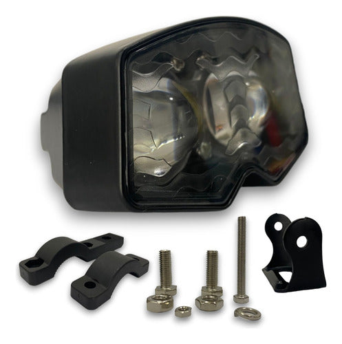 Lux Led Double Lens Amber and White 4x4 Motorcycle UTV Quad LED Headlight 1