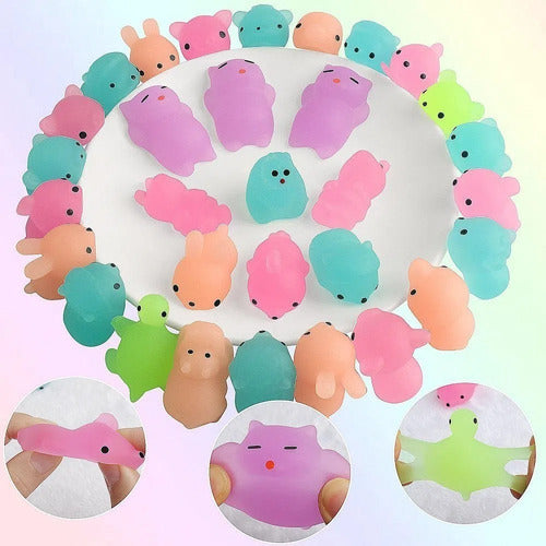 Squishy Mochi Luminoso Mini Pack De 10 Unidades 1