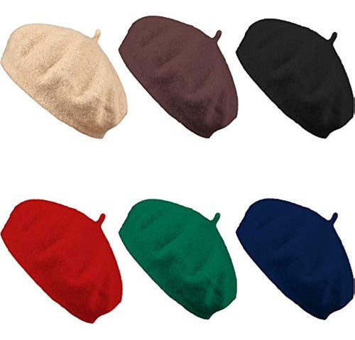 Jolbndcv 6 Pcs Beret Hat French Beanie Hat Outdoor Hat Winter Hat 0