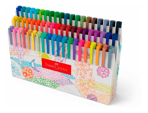 Caneta Coloridas Ponta Fina Kit C/60 Cores Faber Castell 1