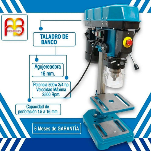 AB Bench Drill Press 16 mm 500W 3/4 HP 5 Speed 1