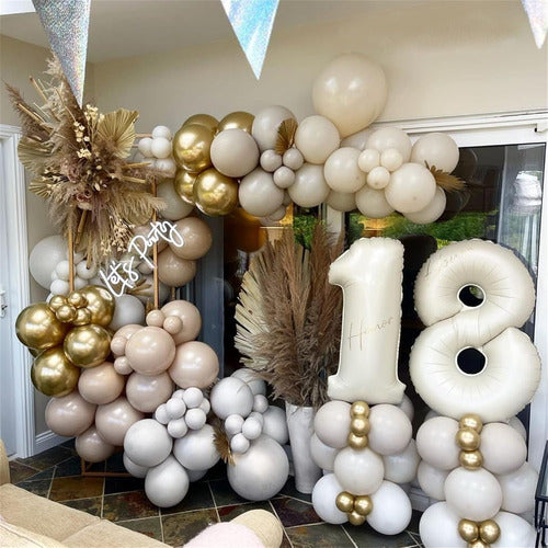 Lingqiang Beige Number 1 Balloon 102 Cm for Kids Decoration 2