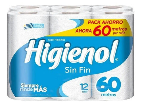 Papel Hgienico Higienol Sin Fin 60mts X 12/4 0