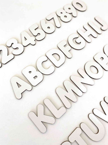 6 Alfabetos E Núm Mdf Madeira 5cm 216 Letras E Número Branco 6