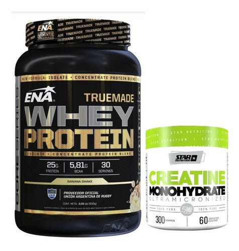 ENA Sport Combo Crecimiento Muscular Proteina True Made + Creatina 300gs 2