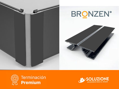 Bronzen Esquinero Perfil 180° Zócalo Pvc Negro 100mm Unión X 6 Unid 5