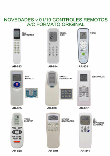 Controls Remote for Air Conditioner York AR-834 5