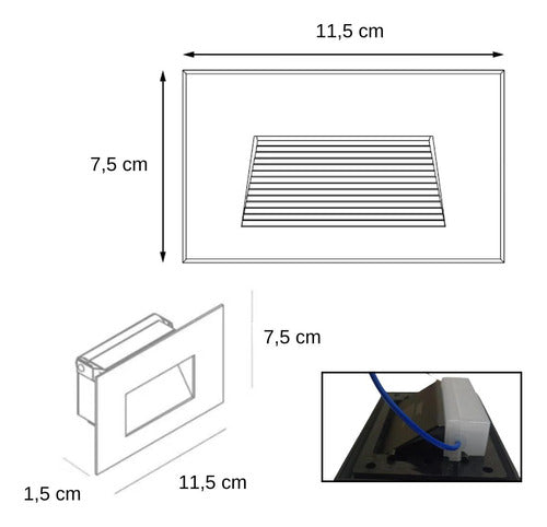 6 Balizador Led 4x2 Deitada De Embutir 2w Luz Branco Quente 1