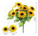 Derblue 2 Pack 15.74'' Ramo De Girasoles Artificiales Con 28 1