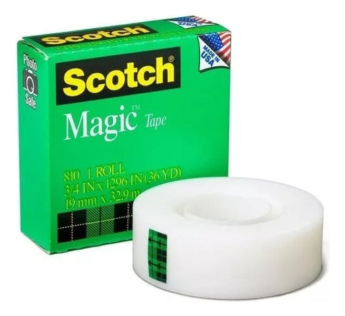 3M Magic Tape 19mm x 33m Pack of 4 Units 0