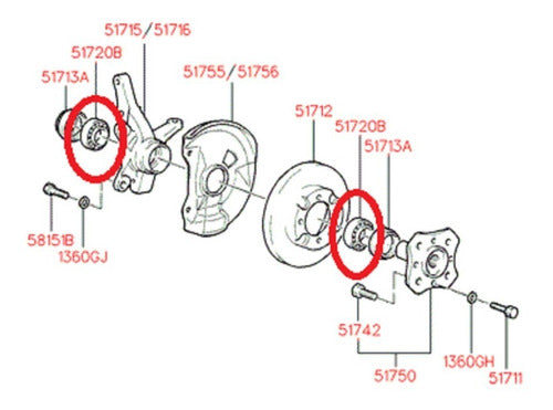 Koyo Rodamiento O Ruleman Rueda Delantera Hyundai Atos / Accent 1