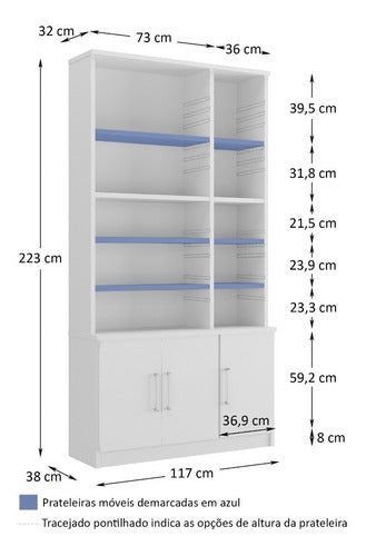 Punto Union Elegant Glass-Door Library - 117x223x39 - Model 12801282 2