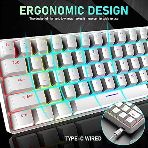 Felicon 60% Mechanical Gaming Keyboard Mini 68 Keys with Cable 1