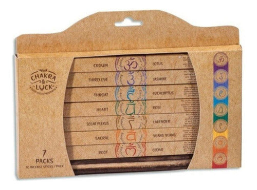 Generic Chakra Incense Set + Wooden Incense Holder - 70 Units 0