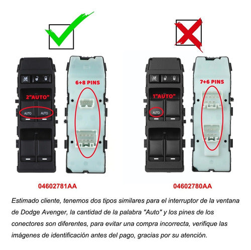 Para Interruptor De Janela Chrysler 300 2007-2010 1