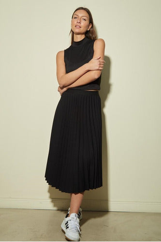 Elegant Trendy Pleated Crepe Skirt Deva 29