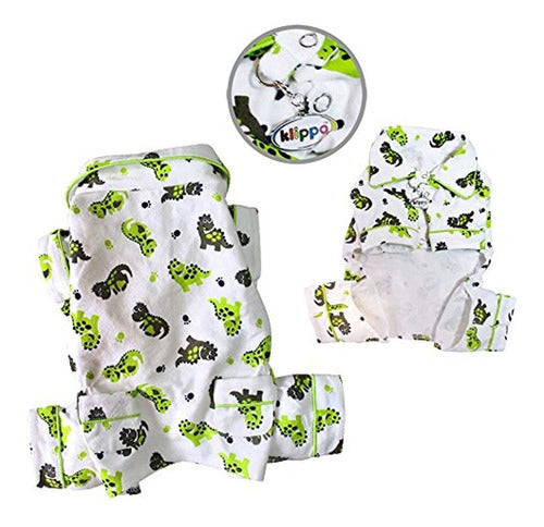 Klippo Dogpuppy Playful Dinosaur Flannel Pamajasbodysuitcove 1