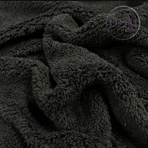 Luxury Flannel Sheepskin Quilted Blanket 2 1/2 Queen Black 2