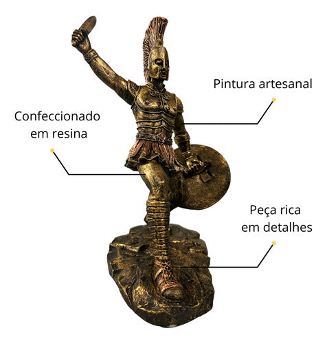 Estatua Leonidas Guerreiro Espartano 28 Cm Resina 1