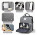 Maternal Backpack with Foldable Changing Crib and USB - Many Colors 45