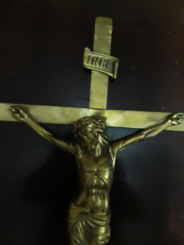 Antigo Crucifixo Bronze Maciço Jpgyn 3