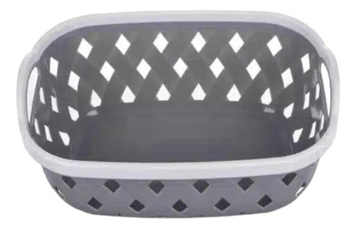 LUK-HOME Large Oval Plastic Organizer Basket with Handle X2 5