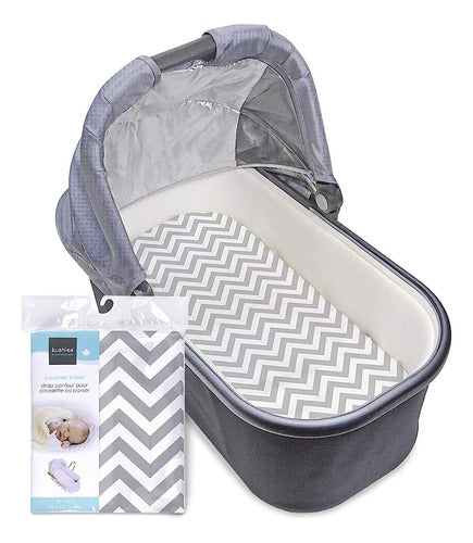 Kushies Baby Powered Moisés Sheet, Grey Chevron 0