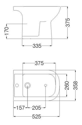 Ferrum Bidet De 1 Agujero Bari Blanco Bkm1 Baño Sanitarios 2