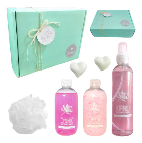 Relaxing Spa Gift Box with Zen Roses Aroma - Pamper Yourself or Someone Special - Set Relax Caja Regalo Zen Rosas Kit Spa Aroma N38 Disfrutalo