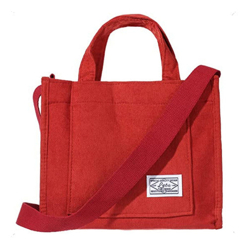 Set of 2 Small Women's Handbags Crossbody Shoulder Bag in Soft Corduroy Fabric 16