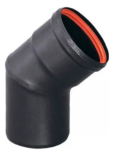 Energy Clean Tromén Center 45° Elbow for Pellet Stove, Pipe and 3 Clamps 0