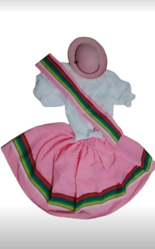 Pollera Turqueza With Triangular Poncho Arpillera Sombrero/Coya 3